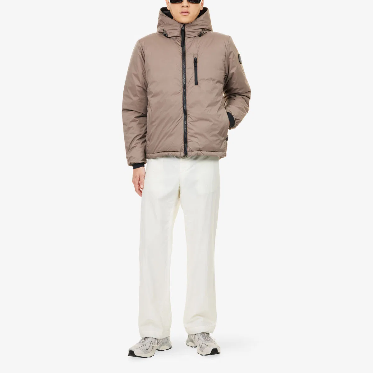 Худи Lodge из пуха стандартного кроя Canada Goose, коричневый/серый — фото 2