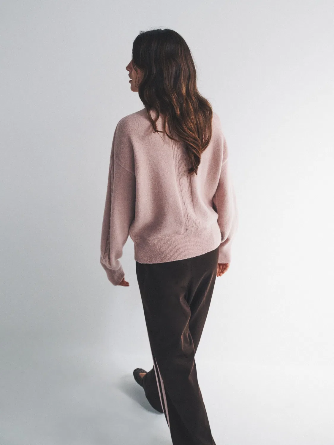 Брюки широкие Firebird Loose, adidas Originals, коричневый/розовый — фото 3
