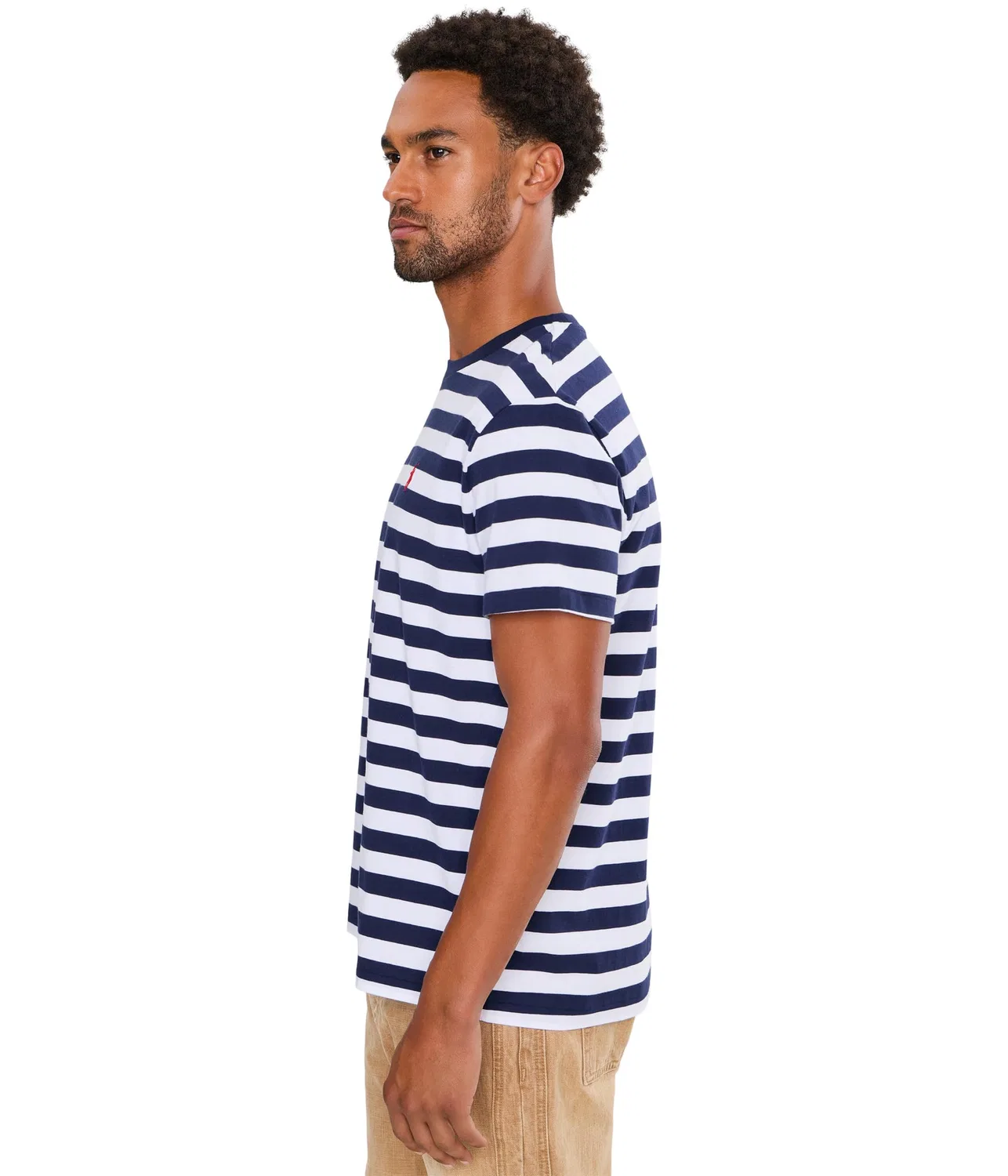 Футболка с коротким рукавом в полоску и круглым вырезом Polo Ralph Lauren, Newport Navy/White — фото 3