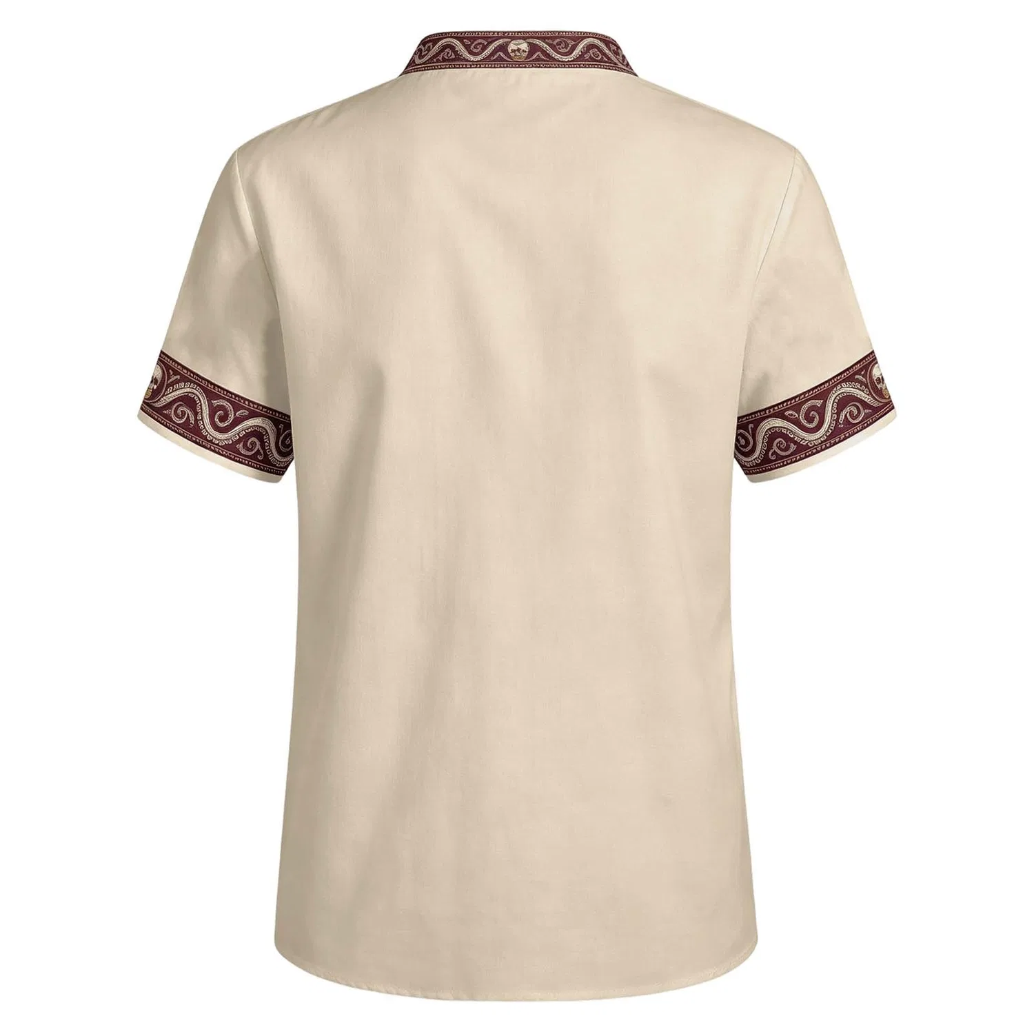 Мужская футболка с коротким рукавом с морским принтом, Beige-c — фото 4