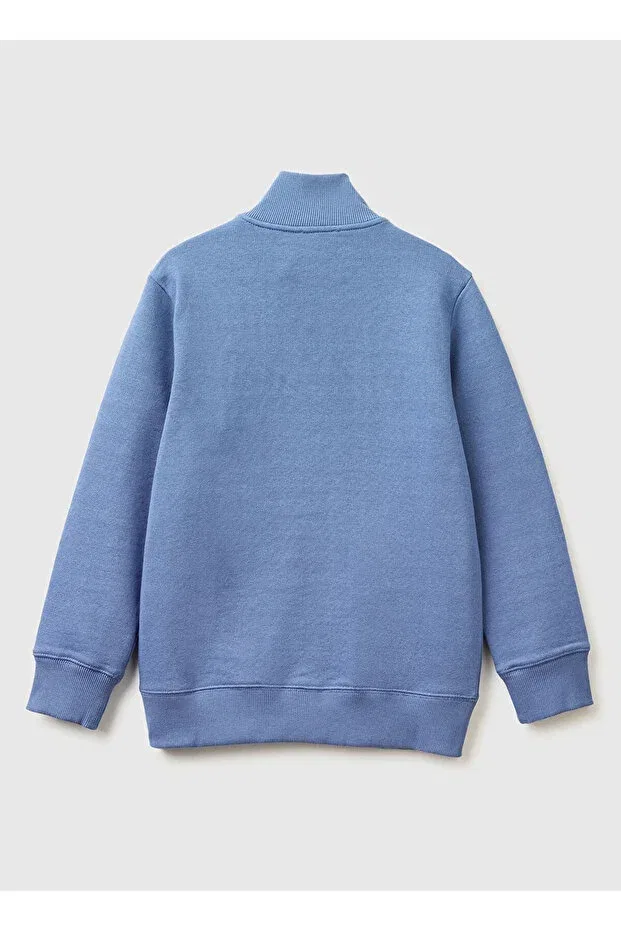 Детское для мальчиков свитшот с принтом United Colors Of Benetton, Ice Blue — фото 2