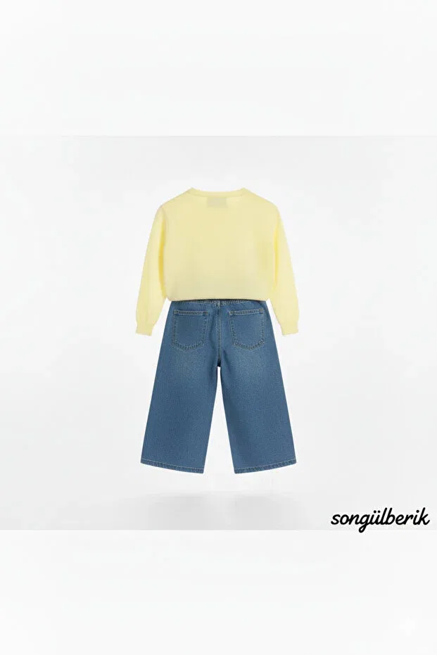 Детский кардиган для девочек с принтом Jean Set Songülberik, Multicolor — фото 4