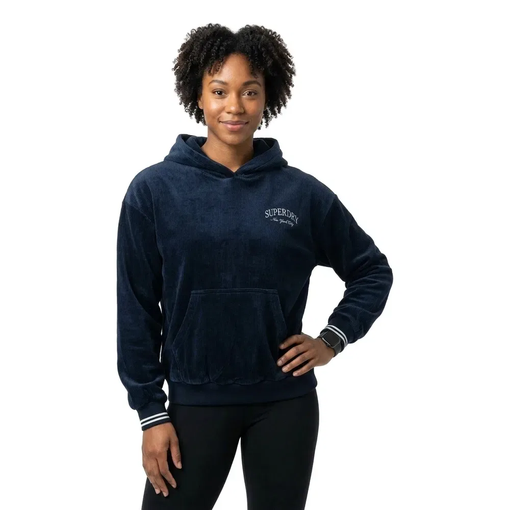 Худи свободного кроя Country Club Velour Superdry, синий — фото 2