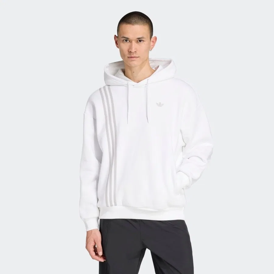 Мужской худи с капюшоном, однотонный, adidas, Белый