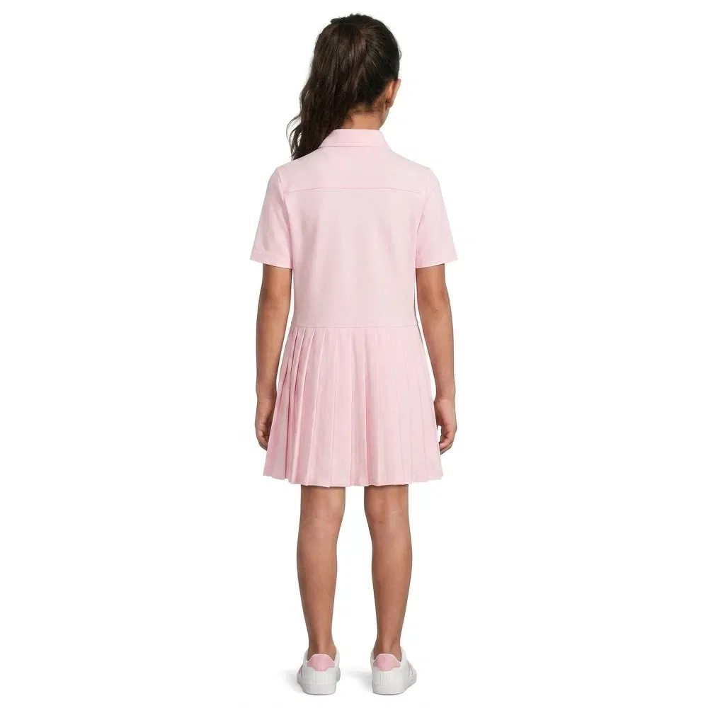 Платье с коротким рукавом Lacoste Kids, розовый — фото 4