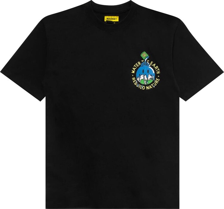 

Футболка Market Smiley Water The Planet Tee 'Black', черный