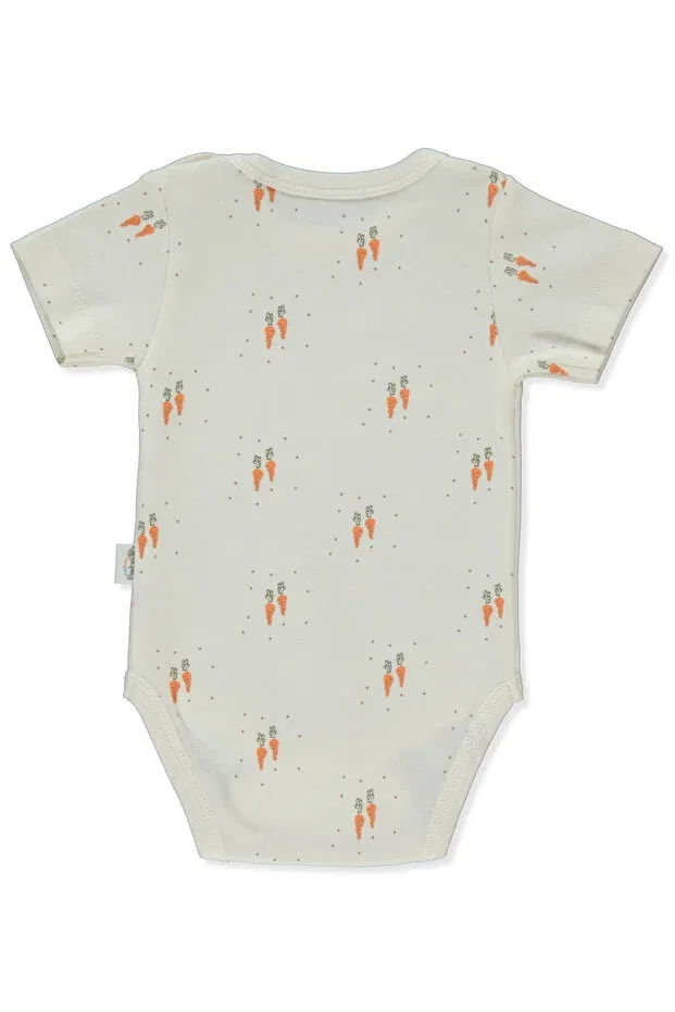 Детское боди для новорожденных с коротким рукавом Interlock Short Sleeve Body Ay Bebetto, Ecru — фото 2