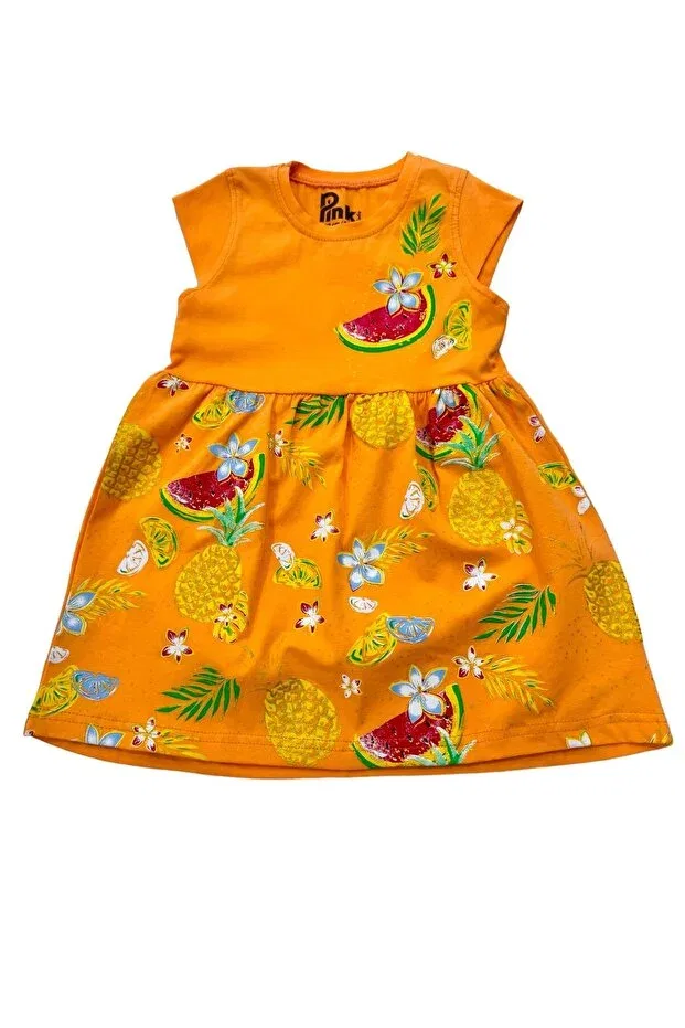 Детское платье для девочек с принтом Watermelon Printed Combed Cotton Dress Esterella, Orange