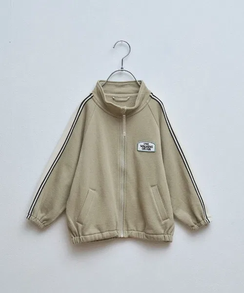 Детская куртка без капюшона с отделкой лентой и логотипом LYKKE, Beige