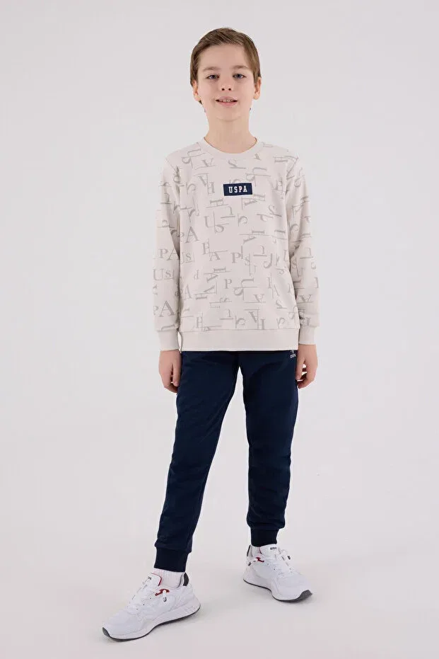 Детский спортивный костюм для мальчиков хлопковый U.S. Polo Assn., Beige — фото 3