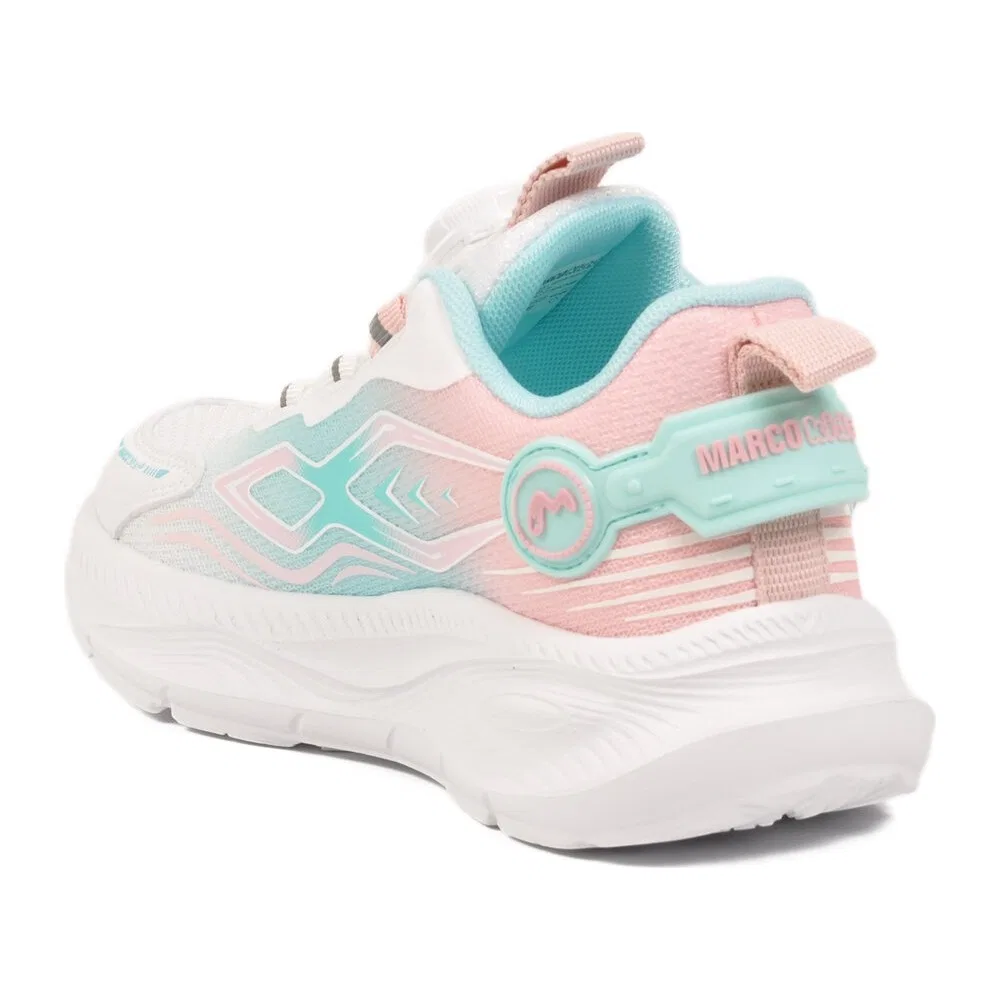 Детские спортивные кроссовки с застежкой-липучкой, White Pink Marco Kids — фото 4