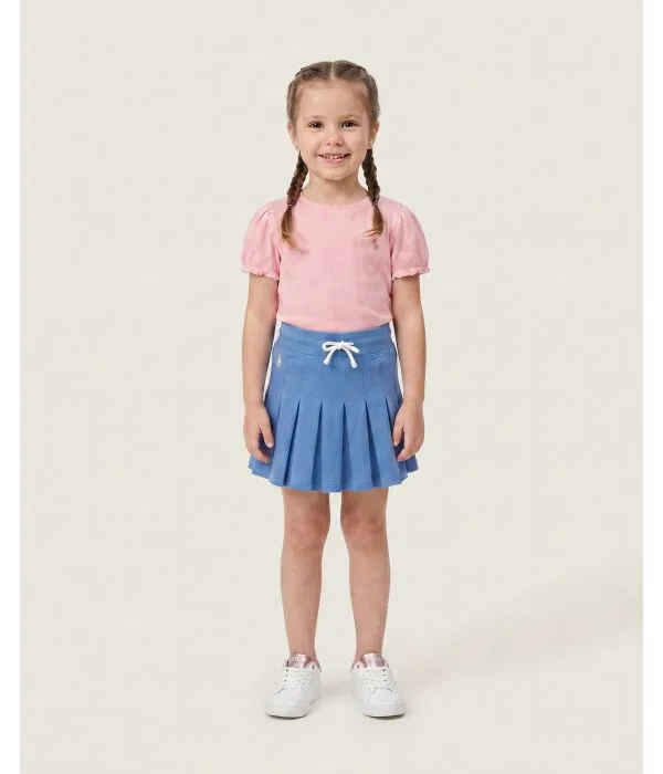 Детская блуза для девочек хлопковая с коротким рукавом Polo Ralph Lauren, Rosa — фото 2
