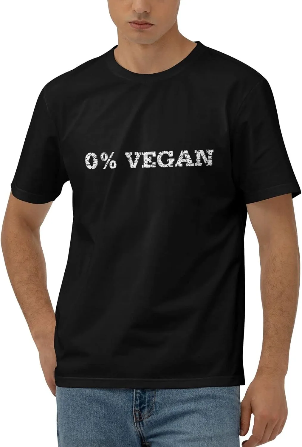 

Футболка мужская с принтом Funny 0% Vegan ADWD