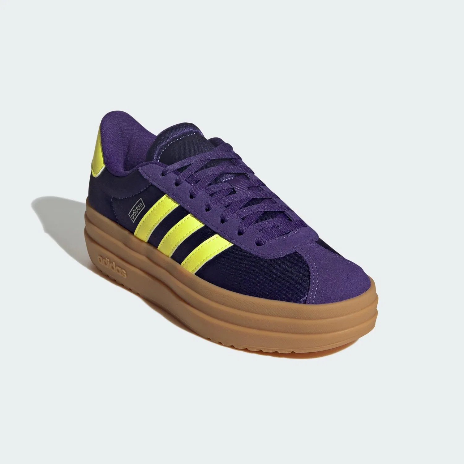 Детские кроссовки с замшевым верхом VL Court Bold Adidas, Violett Pistaziengrun Silber — фото 4