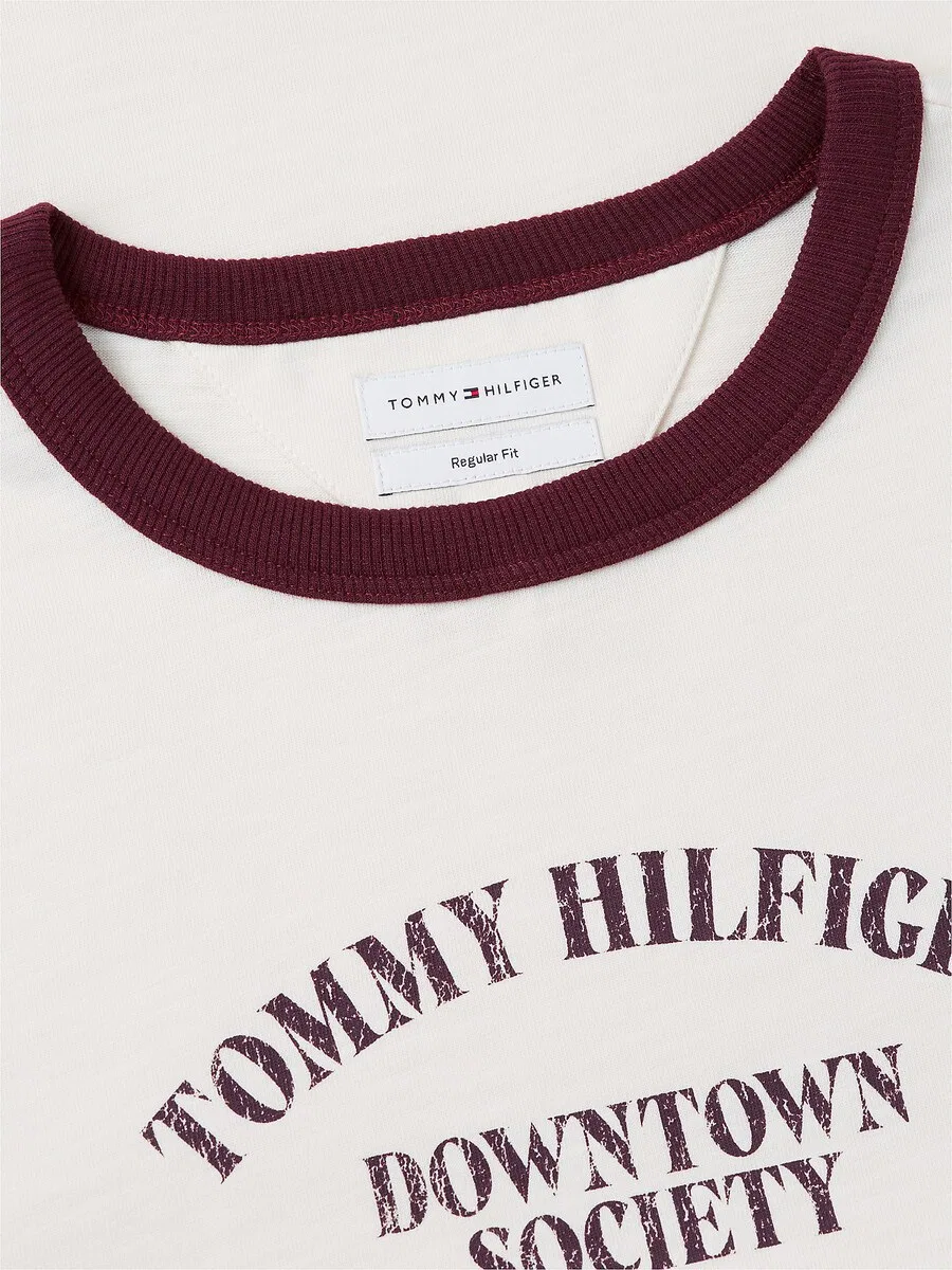 Футболка TOMMY HILFIGER Ringer из белой шерсти — фото 3