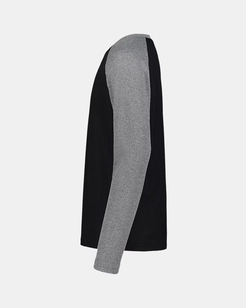 Футболка с длинным рукавом термо с регланом UA Thermal Raglan UnderArmour, Black/White — фото 4