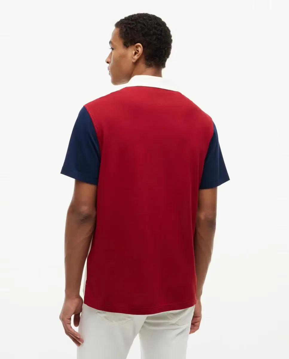 Мужское поло колор-блок с вышитым брендингом Tommy Hilfiger, Blanco Roto — фото 2