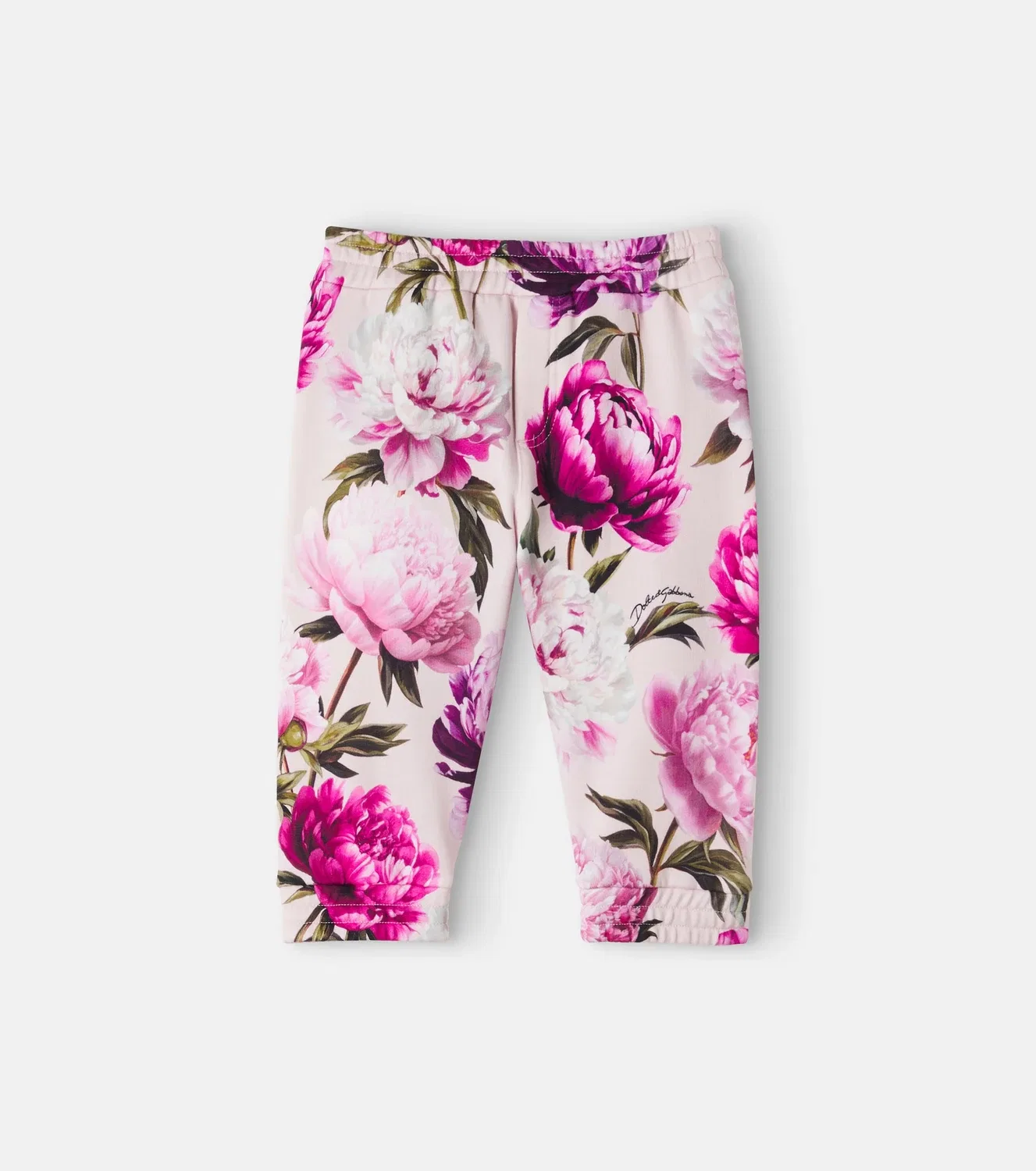 Детские спортивные штаны с цветочным принтом Dolce&Gabbana Kids, розовый