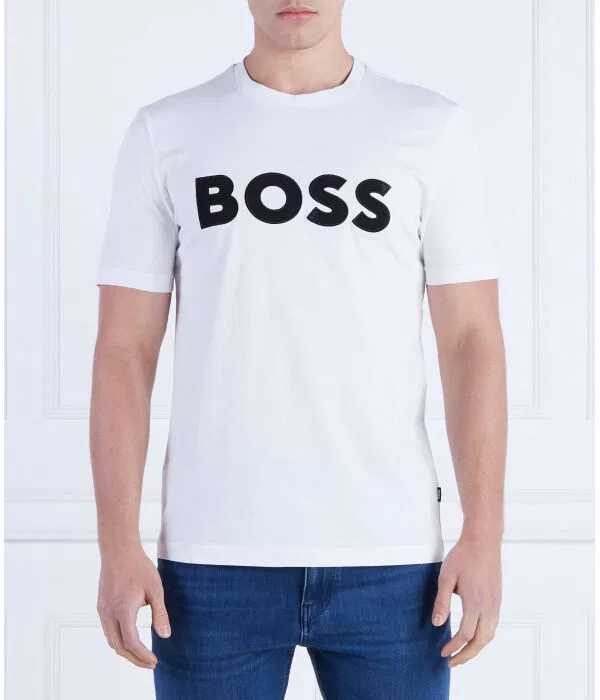 Мужская футболка с круглым вырезом Tiburt BOSS, белый