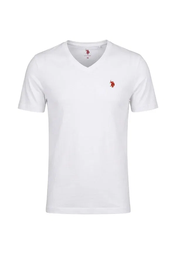 Футболка из хлопка Basic T-shirt U.S. Polo Assn, weiss U.S. Polo Assn., белый — фото 2