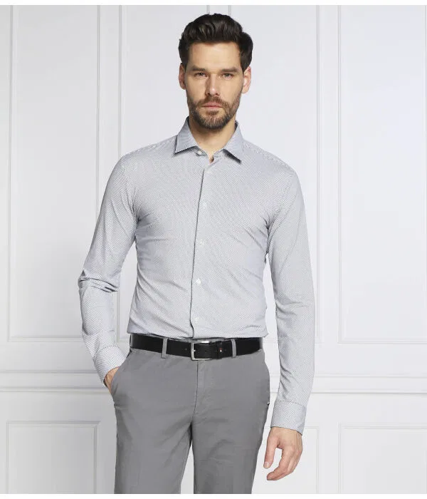 Мужская рубашка slim fit Roan F BOSS, белый — фото 3