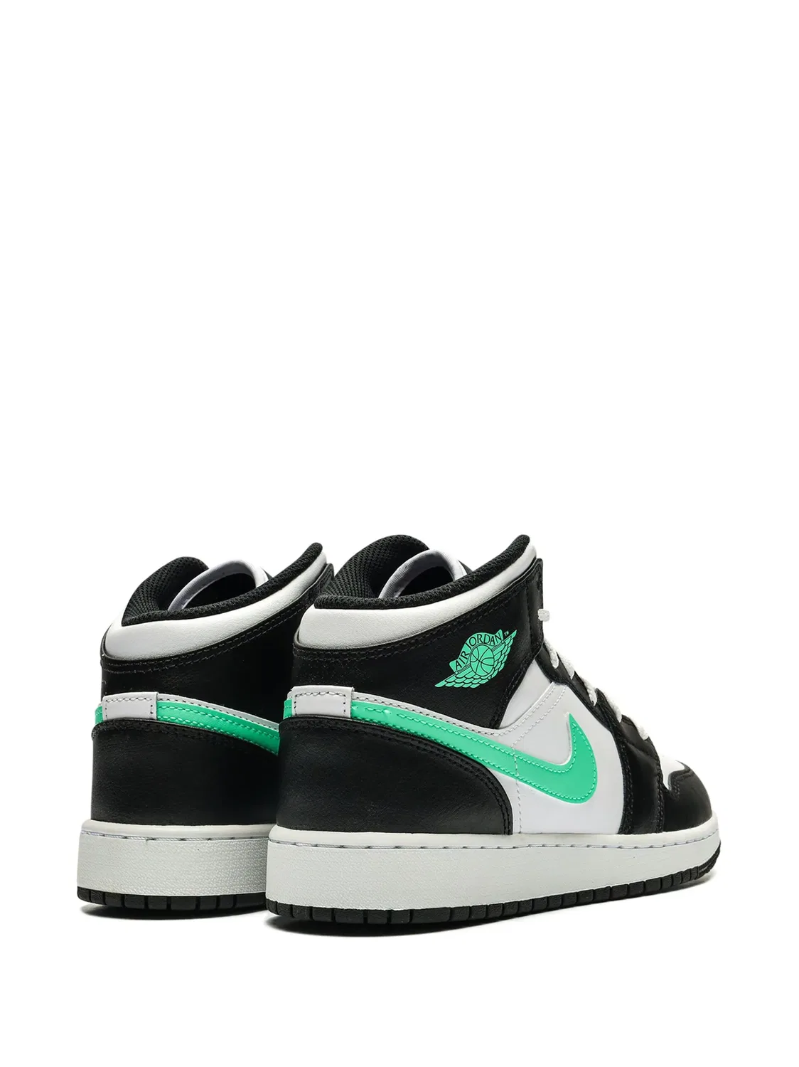 Кроссовки Air Jordan 1 Mid "Green Glow", черный — фото 2