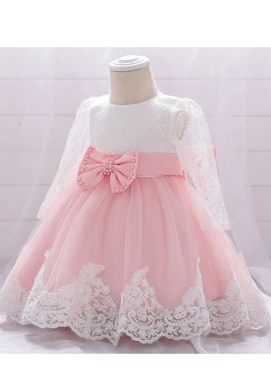 Платье с цветочной аппликацией для девочки Best Gift Fashion, розовый — фото 2