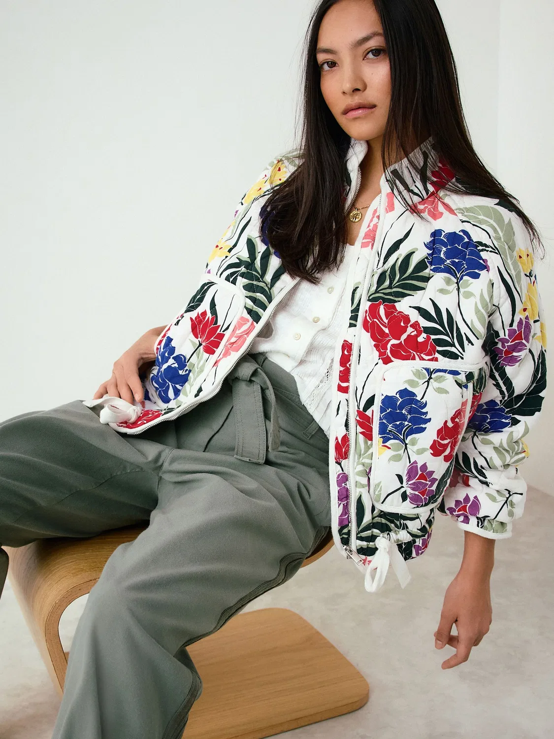 Куртка стеганая с цветочным принтом, Floral Print Next, Floral Print