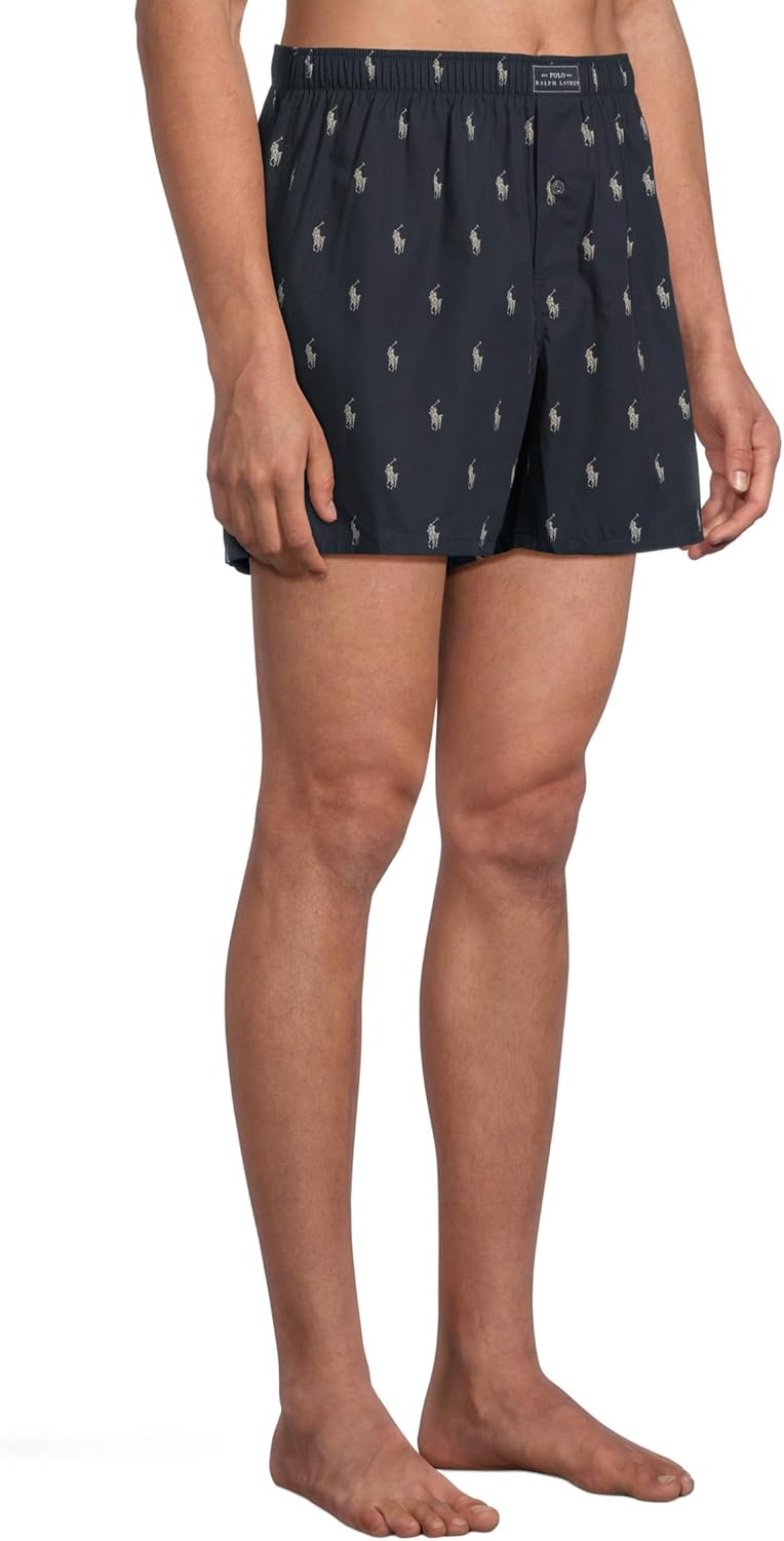 Polo Ralph Lauren Мужские боксеры All Over Pony Player Woven, Navy/Cream — фото 2