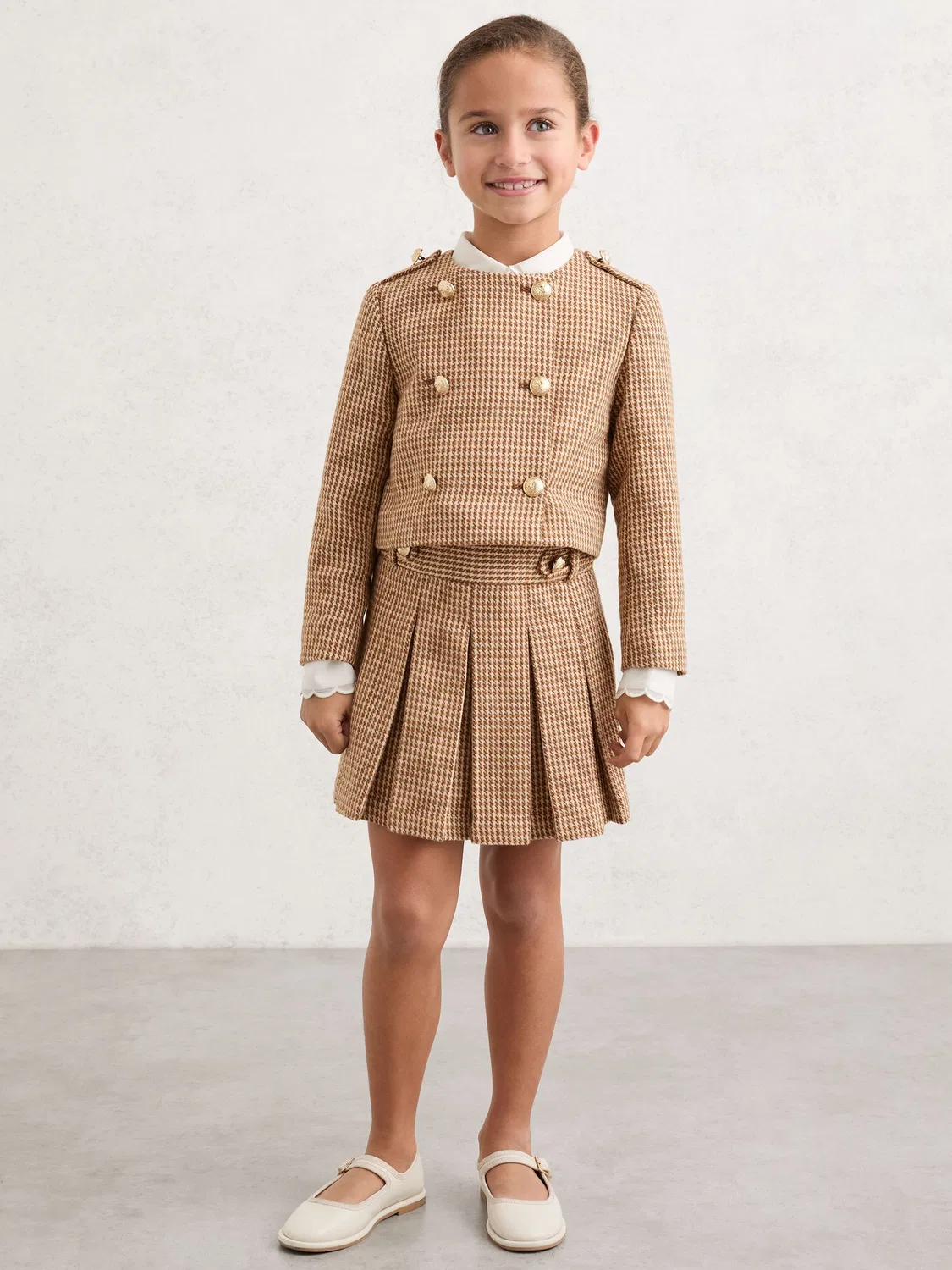Пиджак в клетку puppytooth Reiss, коричневый