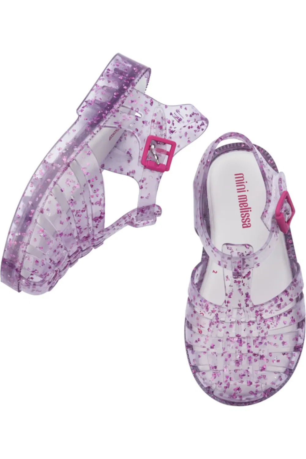 Сандалии детские рыбацкие блестящие Possession Mini Melissa, Glitter Clear — фото 3