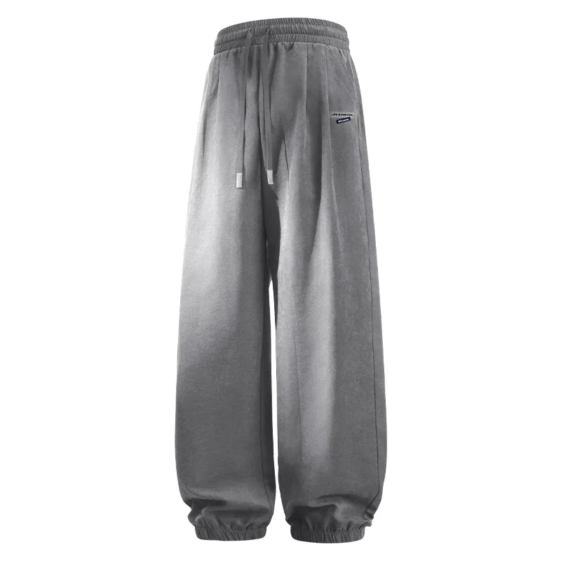 Детские повседневные штаны свободного кроя MINISO, Metallic Gray (Blue Gray Label Chest Logo)