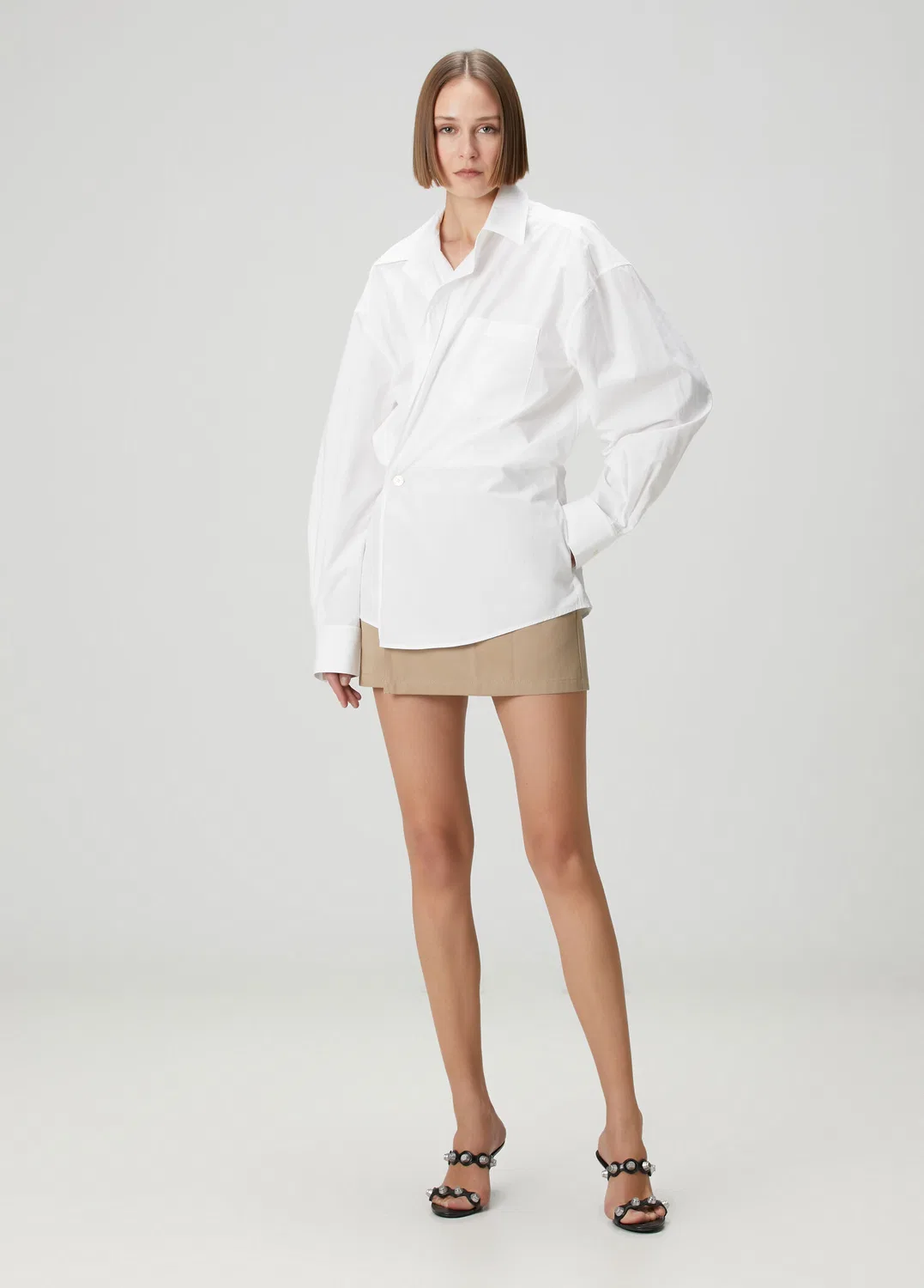 Платье-рубашка мини Alexander Wang, white