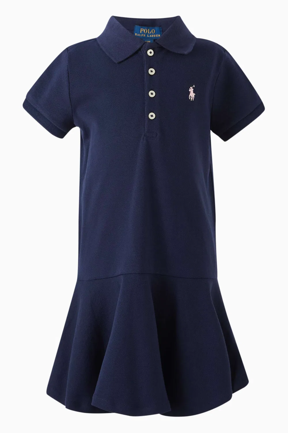 Платье-поло хлопковое с логотипом Polo Ralph Lauren, серый