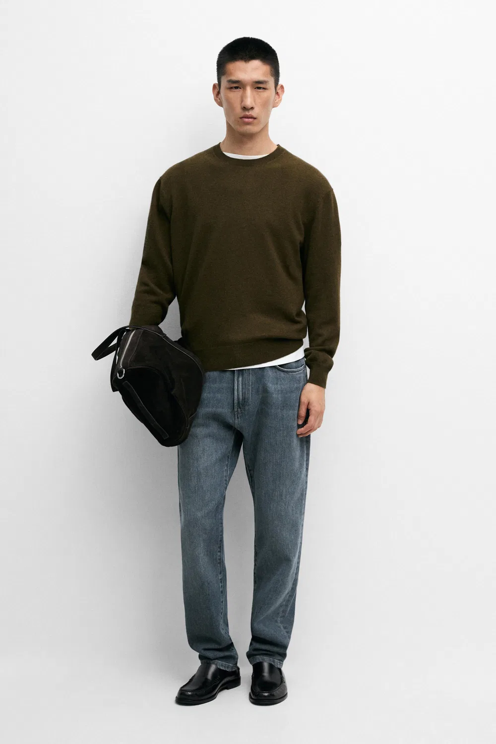 Свитер Massimo Dutti, кашемировый, хаки