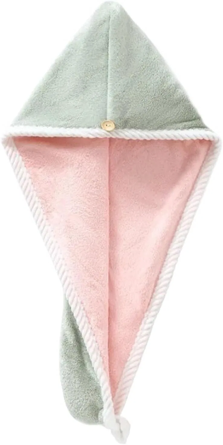 Шапочка для душа AYWTIUN, двойной слой, велюр, Green And Pink