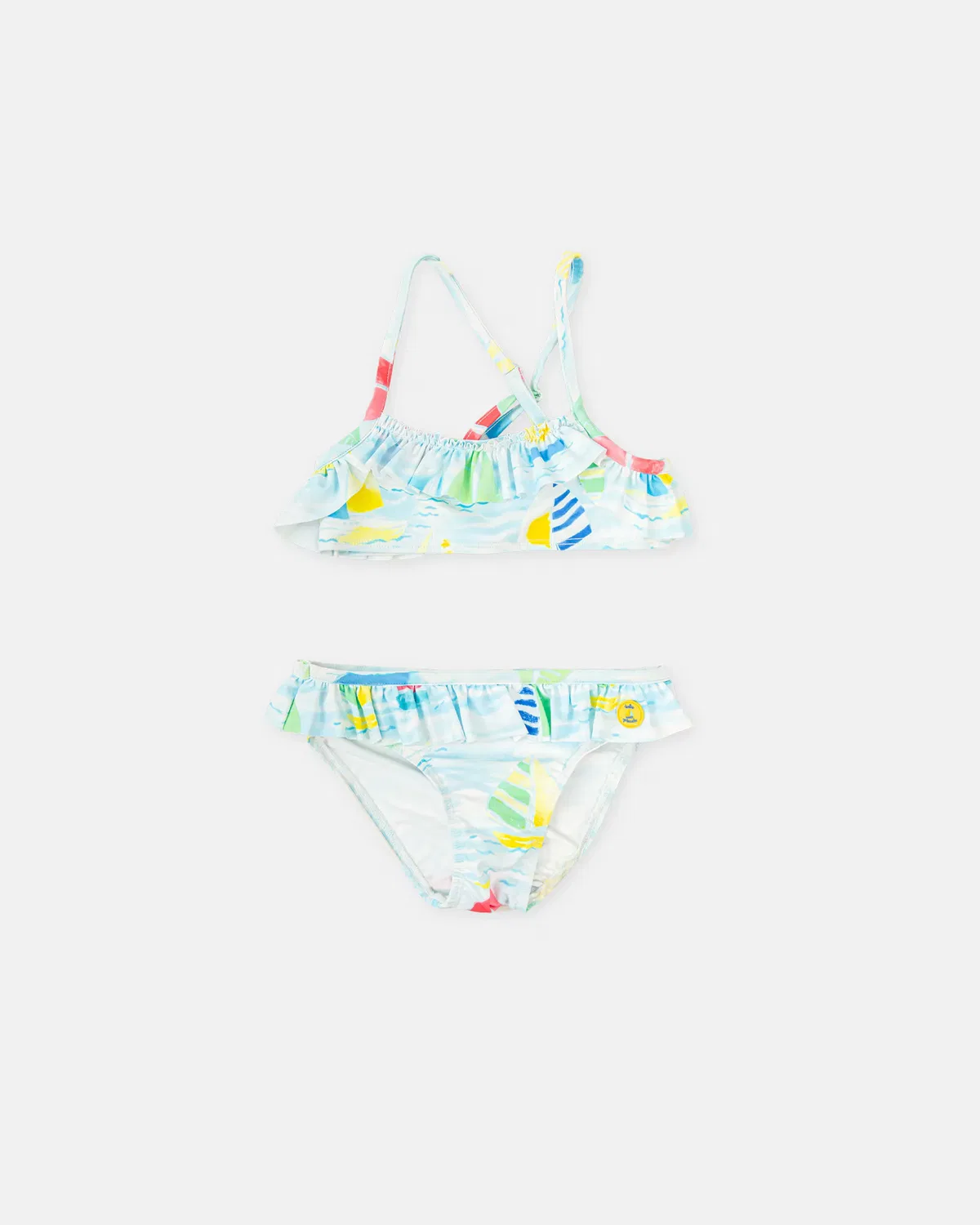 Детское бикини для девочек с принтом Bikini de niña con veleros Tutto Piccolo, Azul Claro
