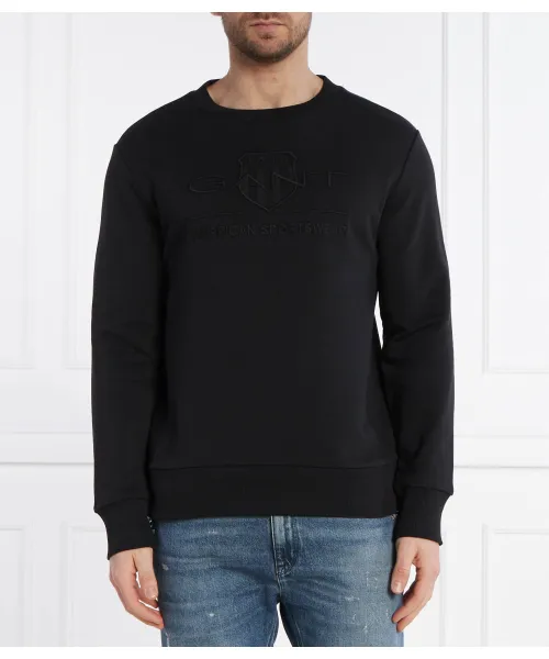 

Толстовка с тональным щитом Regular fit Gant, черный