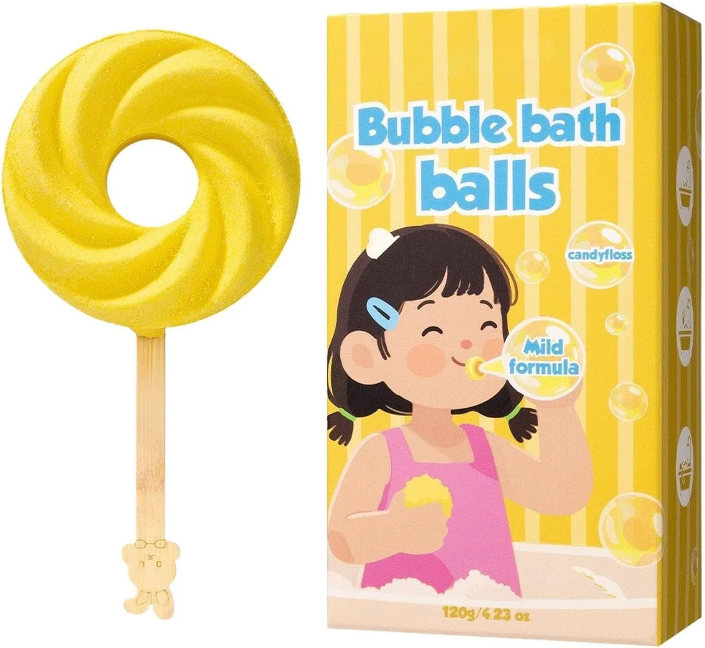 Бомбочки для ванны, Набор из 6 штук, Леденцовая форма, Jongyumo, 120г, Marshmallow