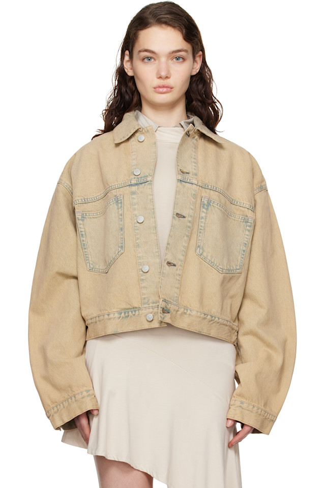 

Джинсовая куртка оверсайз укороченного кроя Acne Studios, цвет light sand