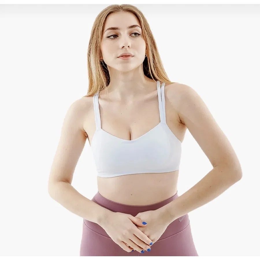 Спортивный бюстгальтер с перекрестными бретелями Nike Dri-FIT Alate Trace Light-Support Padded Strappy, Синий