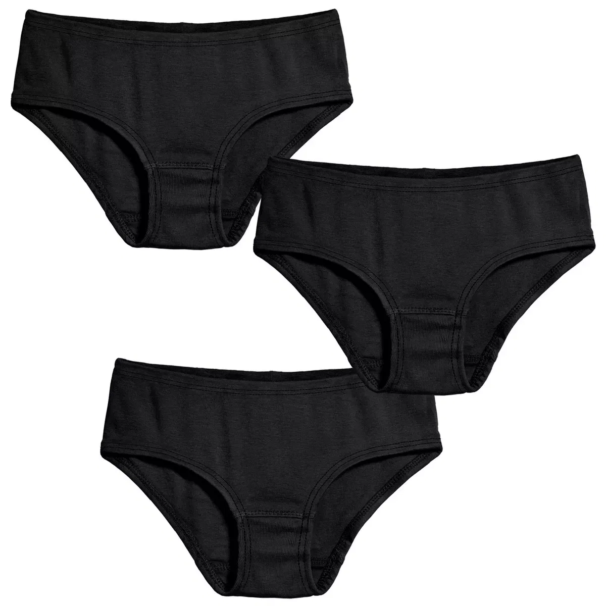 Детские трусы для девочек хлопковые комплект 3 шт City Threads, Black