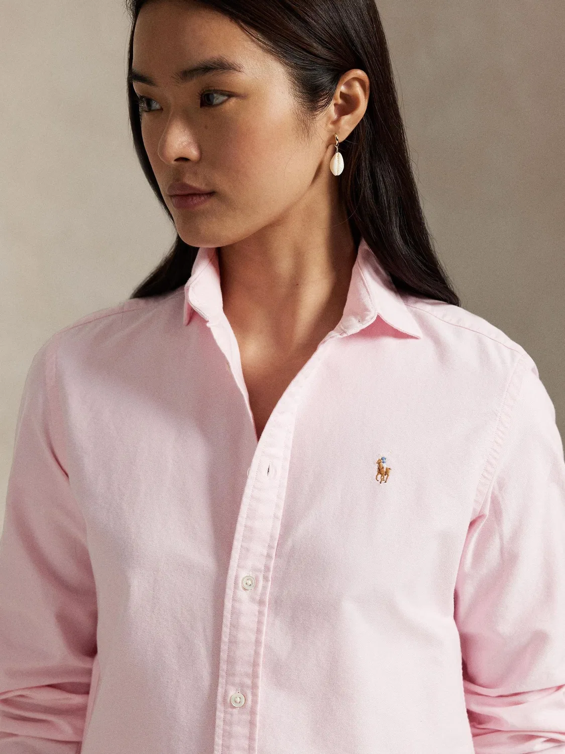 Рубашка Slim Fit, из хлопка Polo Ralph Lauren, розовая — фото 4