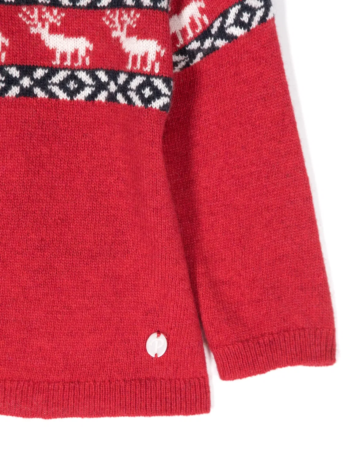 Свитер с интарсией оленя Patachou, красный — фото 3