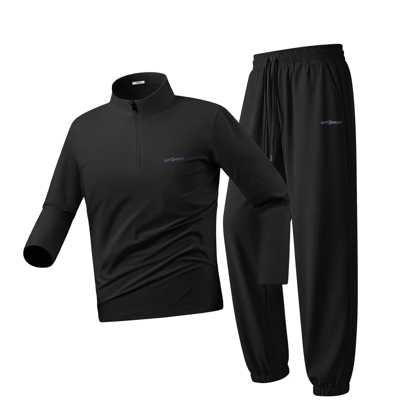 Комплект спортивной одежды детский Синхронный быстросохнущий Denim Blue+Black (Mb Purple Rhythm Pants Logo), MINISO, Цвет Denim Blue Black — фото 3