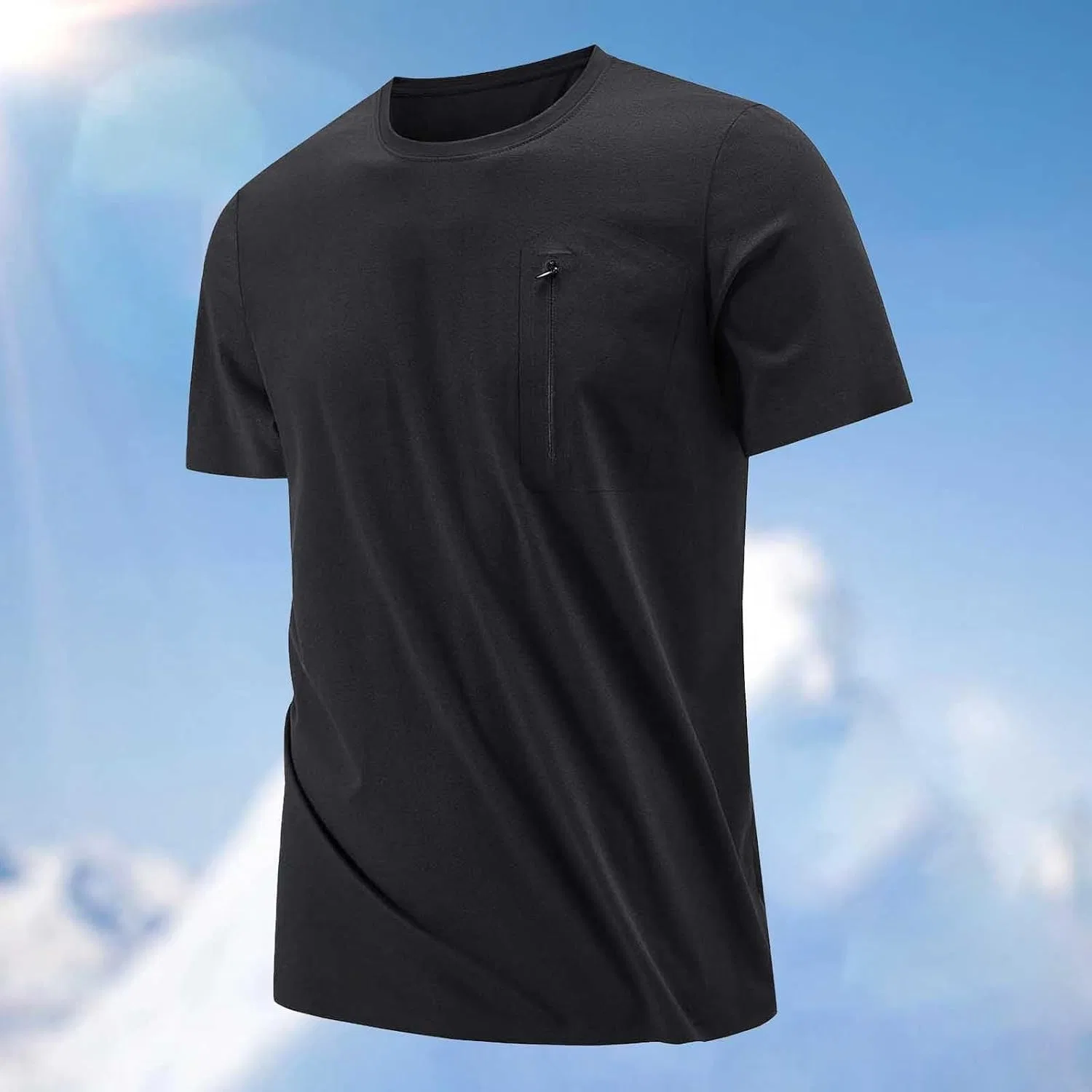 Мужская футболка с круглым вырезом Polyester, Black — фото 2