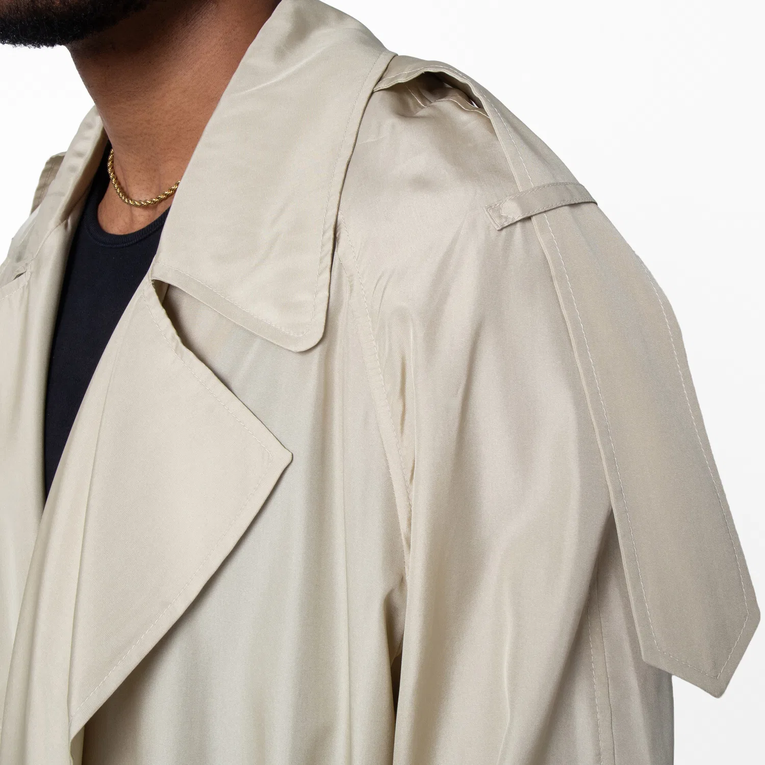 Плащ из шёлка с поясом Long Silk Belted Trench Coat Burberry, Beige — фото 3