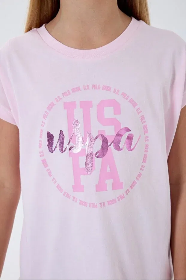 Детские леггинсы для девочек хлопковые Basic U.S. Polo Assn., Pink — фото 3