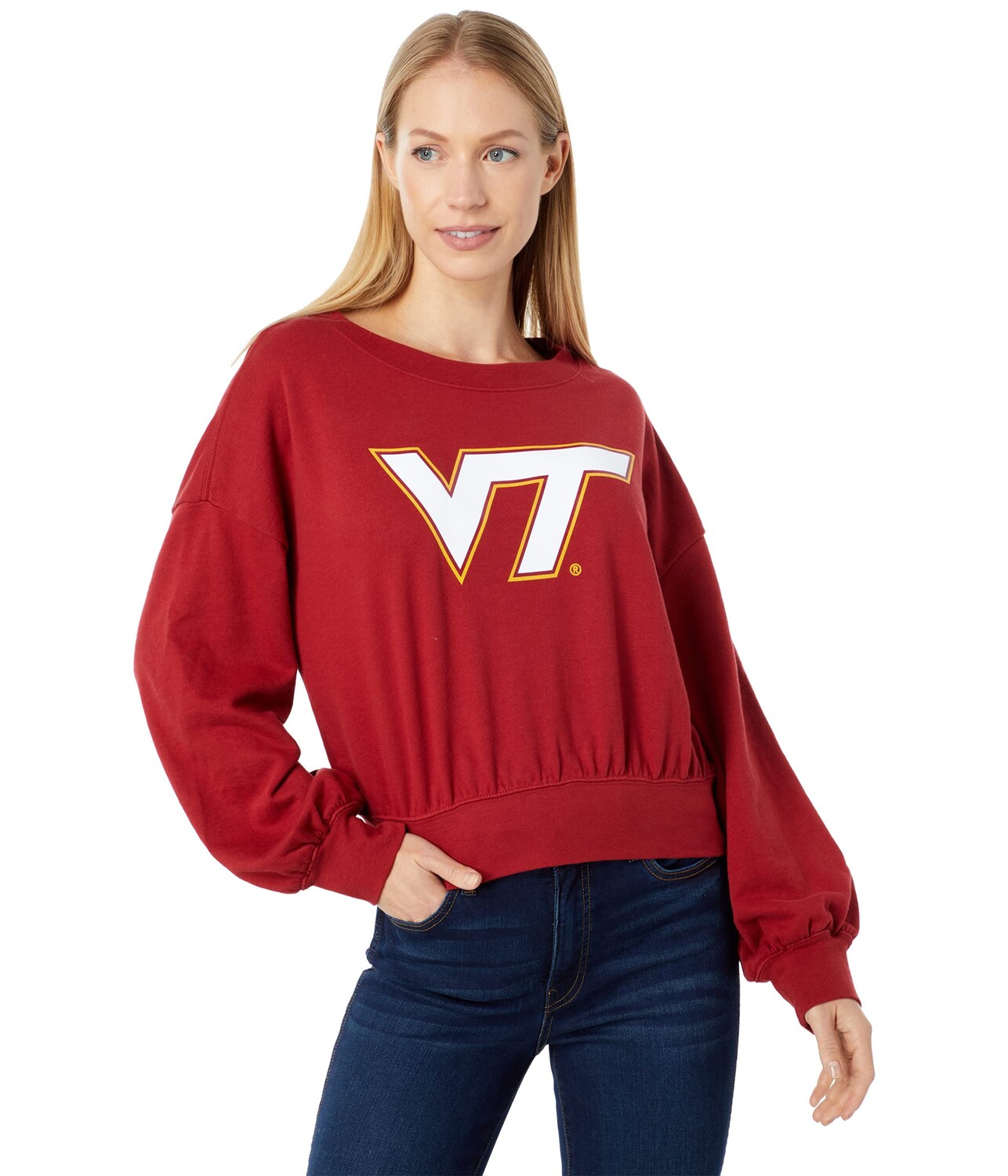 

Толстовка Lauren James, Virginia Tech Hokies Cropped Crew Neck Sweatshirt, Красный, Толстовка Lauren James, Virginia Tech Hokies Cropped Crew Neck Sweatshirt