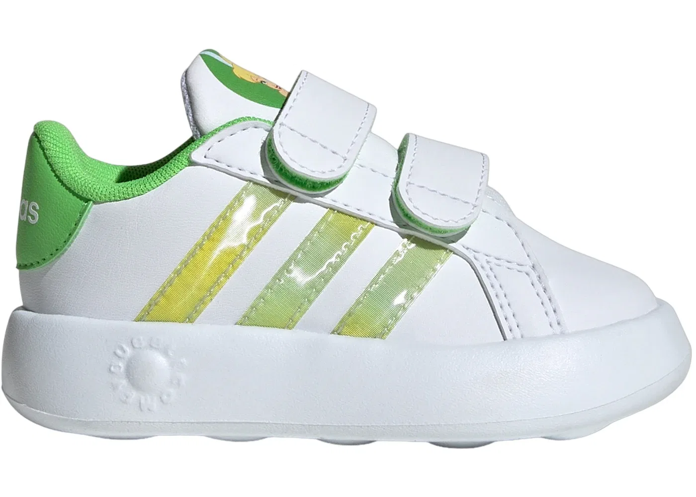 Детские кроссовки Lifestyle Adidas Grand Court 2.0 Tink Sportswear, Cloud White Linen Green Lucid Lime